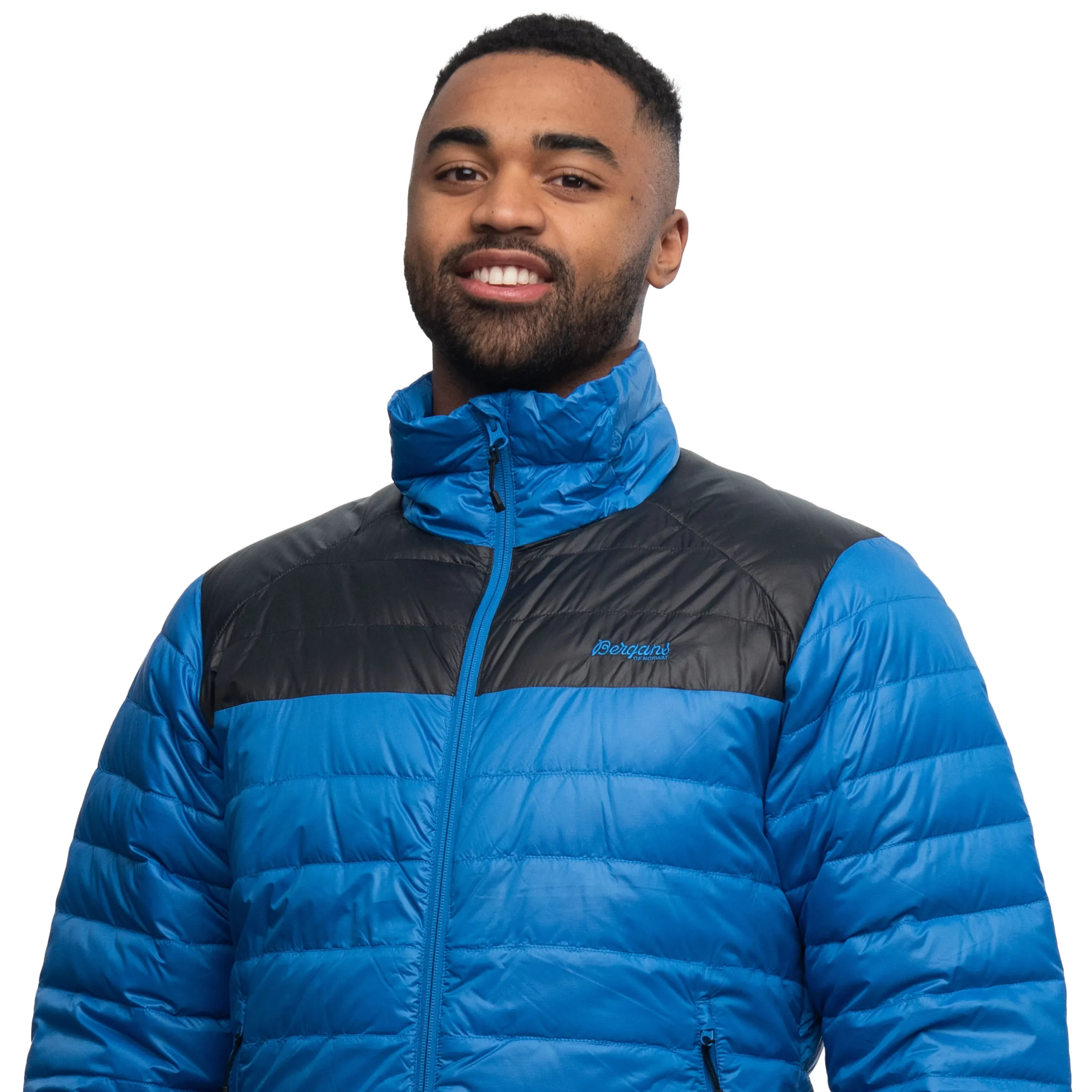 Outlet Bergans Røros Box Down Light Jacket - Strong Blue / Solid Charcoal