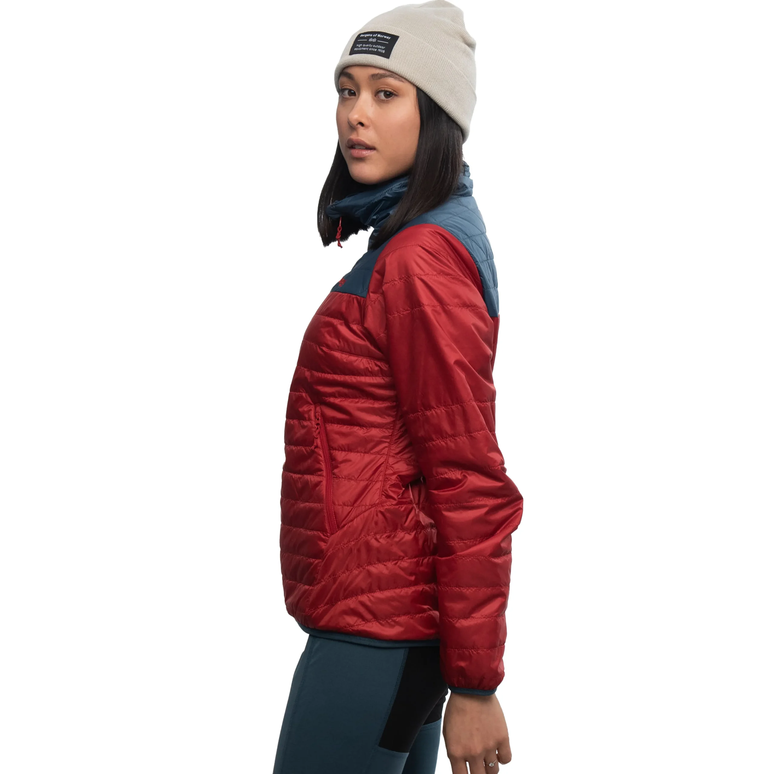 New Bergans Røros Light Insulated W Jacket - Red / Orion Blue