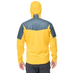 New Bergans Senja Midlayer Hood Jacket - Light Golden Yellow / Orion Blue