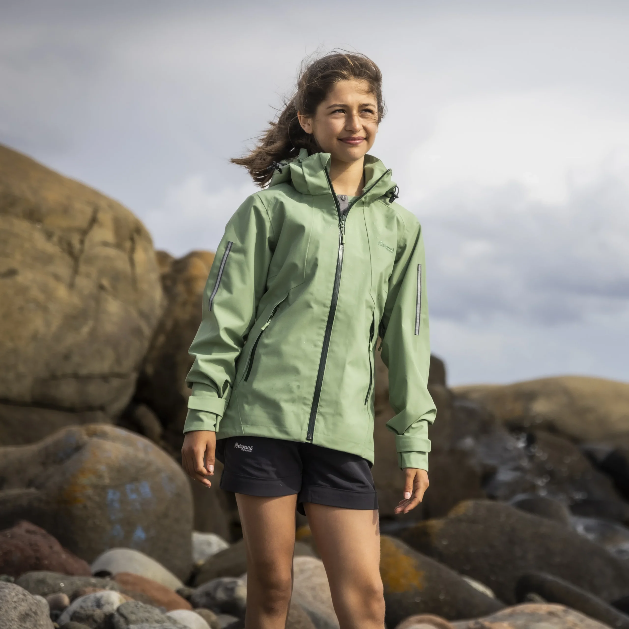 Store Bergans Sjoa 3L Youth Girl Jacket - Jade Green