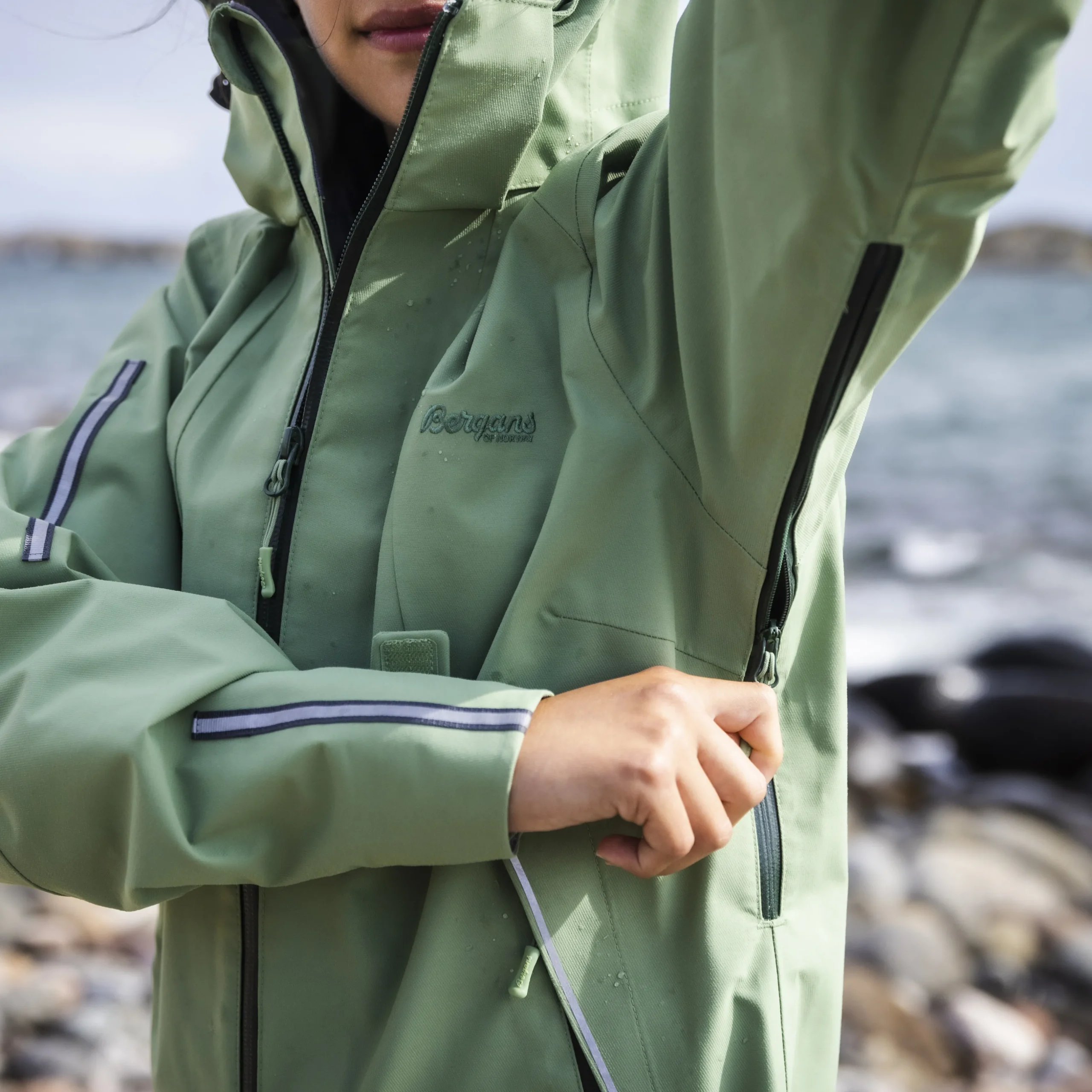 Store Bergans Sjoa 3L Youth Girl Jacket - Jade Green
