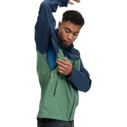 Fashion Bergans Skar Light 3L Shell Jacket Men - Dark Jade Green / Navy Blue