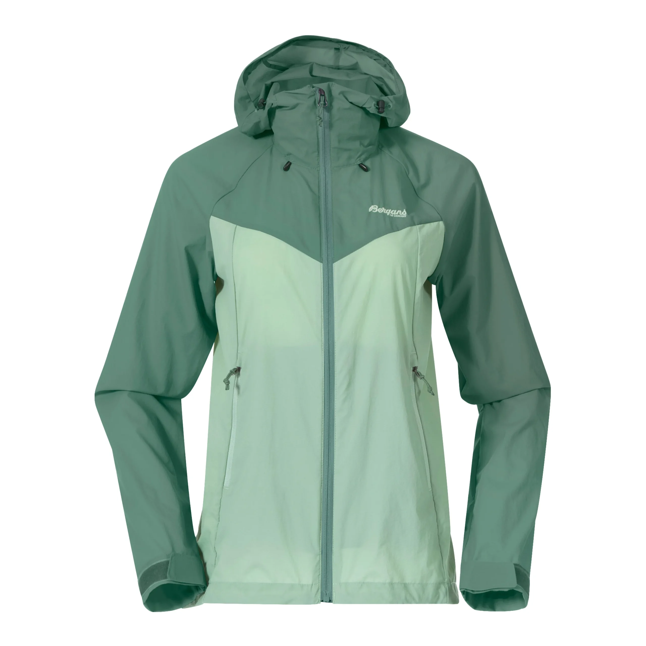 Store Bergans Skar Light Windbreaker Jacket Women - Light Jade Green / Dark Jade Green