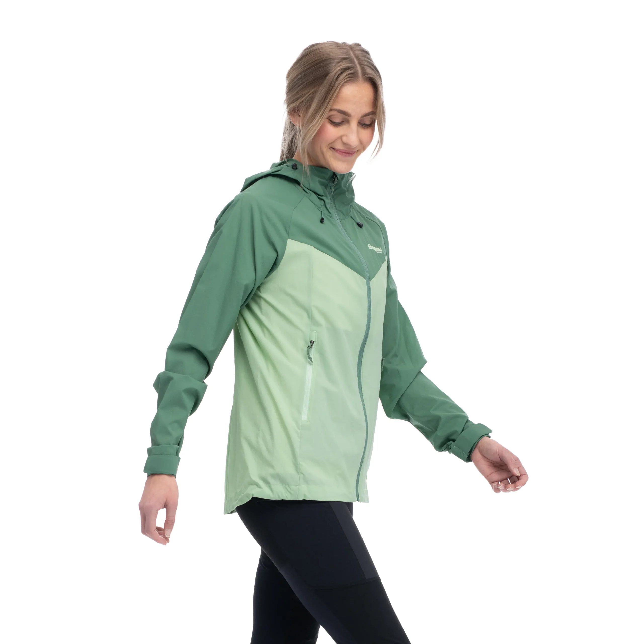 Store Bergans Skar Light Windbreaker Jacket Women - Light Jade Green / Dark Jade Green