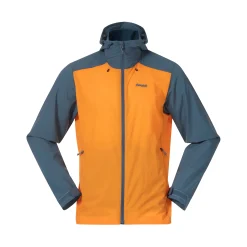 Fashion Bergans Skar Light Windbreaker Jacket Men - Cloudberry Yellow / Orion Blue