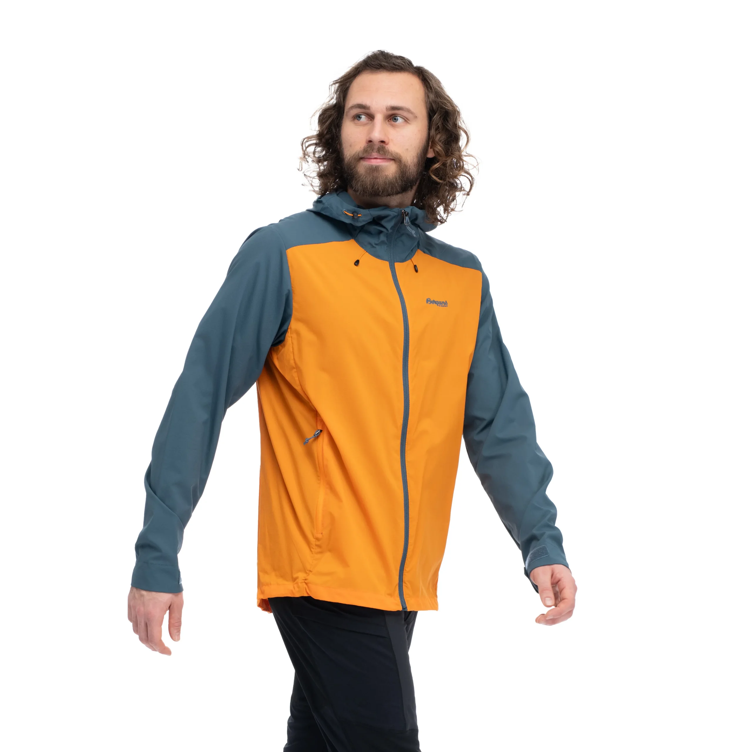 Fashion Bergans Skar Light Windbreaker Jacket Men - Cloudberry Yellow / Orion Blue