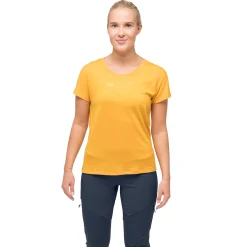 Flash Sale Bergans Tind Crux Merino Tee Women - Marigold Yellow / Buttercup Yellow Moon Peak