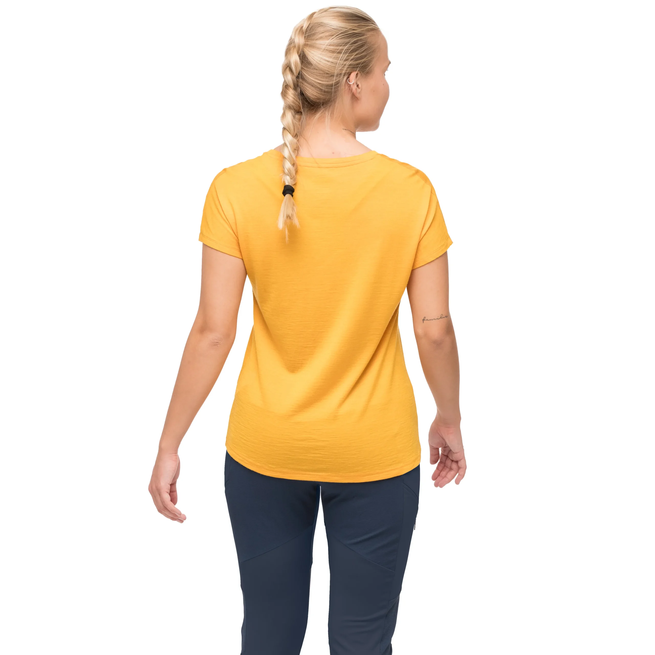 Flash Sale Bergans Tind Crux Merino Tee Women - Marigold Yellow / Buttercup Yellow Moon Peak