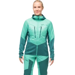 Outlet Bergans Tind Light Insulated Jacket Women - Light Malachite Green / Malachite Green