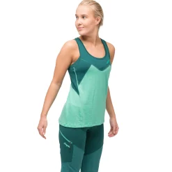 New Bergans Tind Wool Top Women - Light Malachite Green / Malachite Green