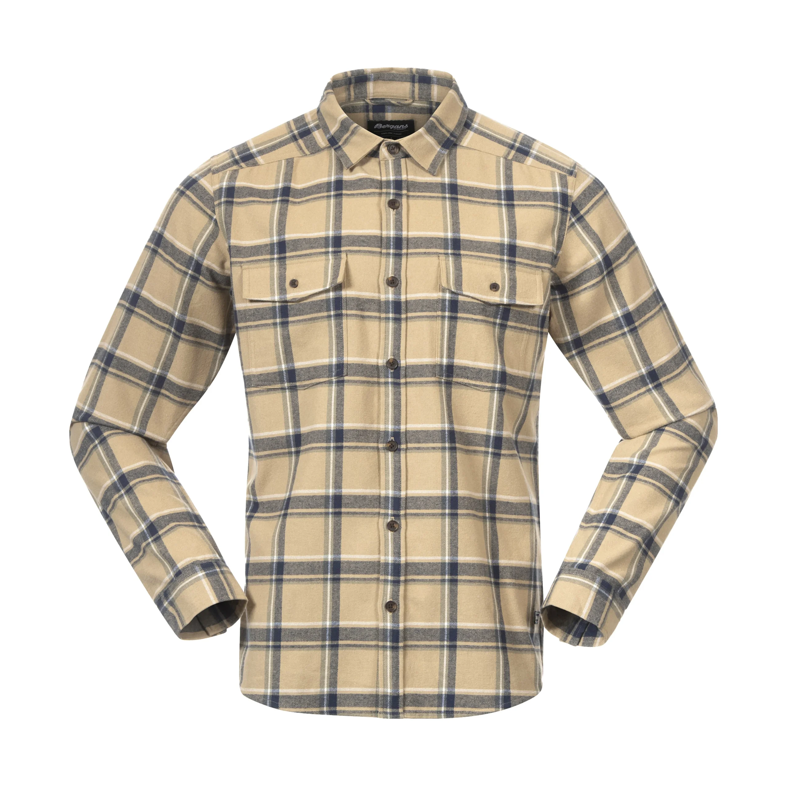 Clearance Bergans Tovdal Shirt - Warm Sand / Navy Blue Check