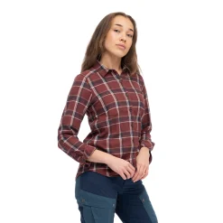 Store Bergans Tovdal W Shirt - Amarone Red / Dark Shadow Grey Check
