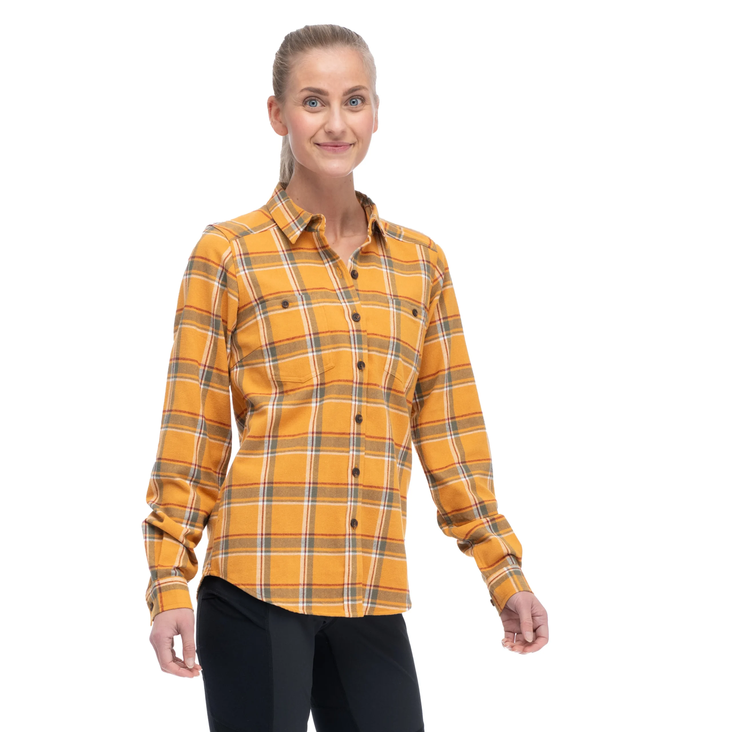 Fashion Bergans Tovdal W Shirt - Golden Field / Green Mud Check
