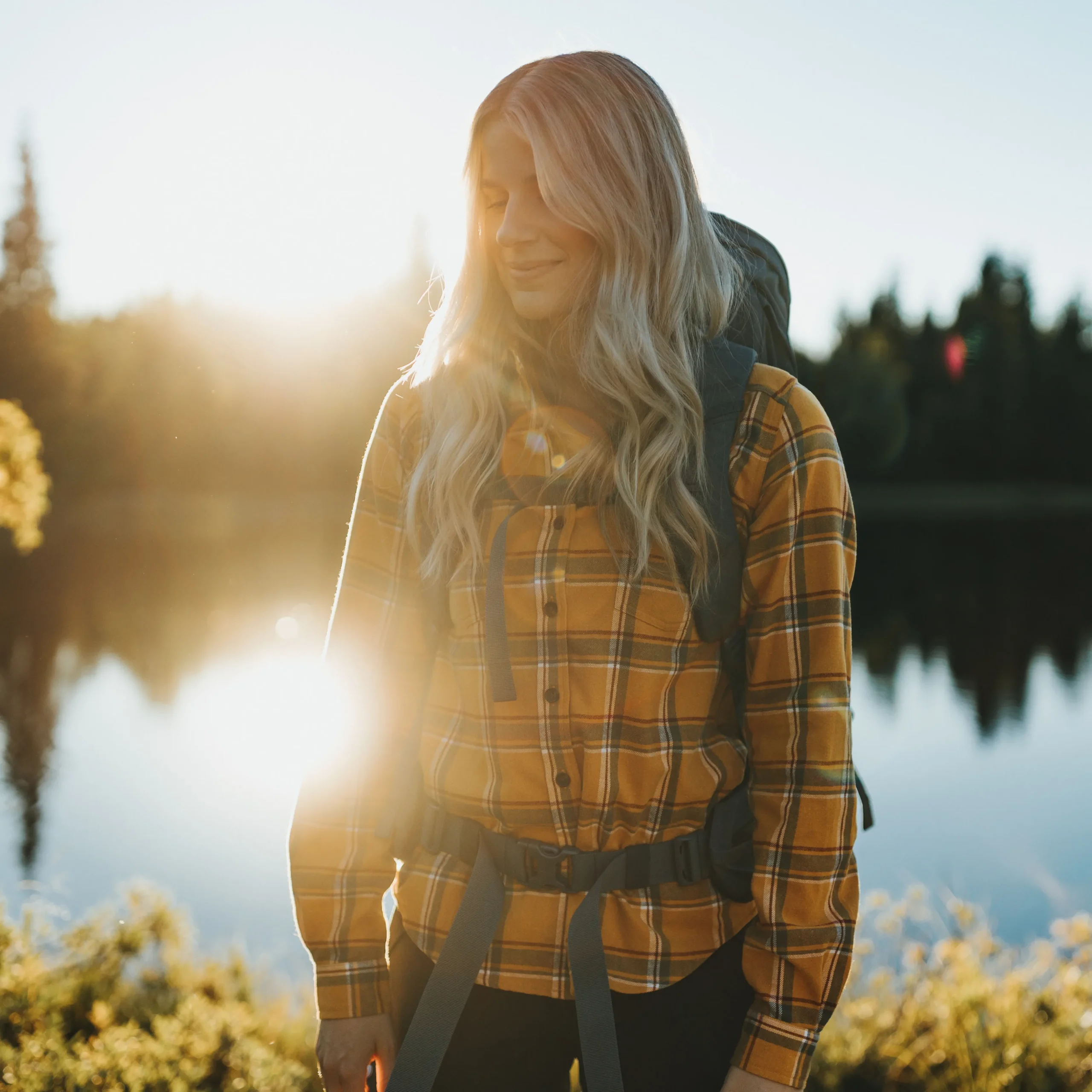 Fashion Bergans Tovdal W Shirt - Golden Field / Green Mud Check