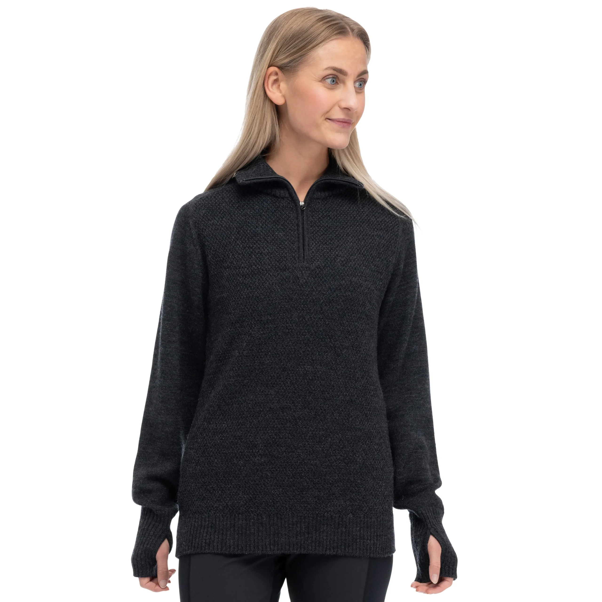 Cheap Bergans Ulriken Light Merino Jumper Women - Dark Shadow Grey