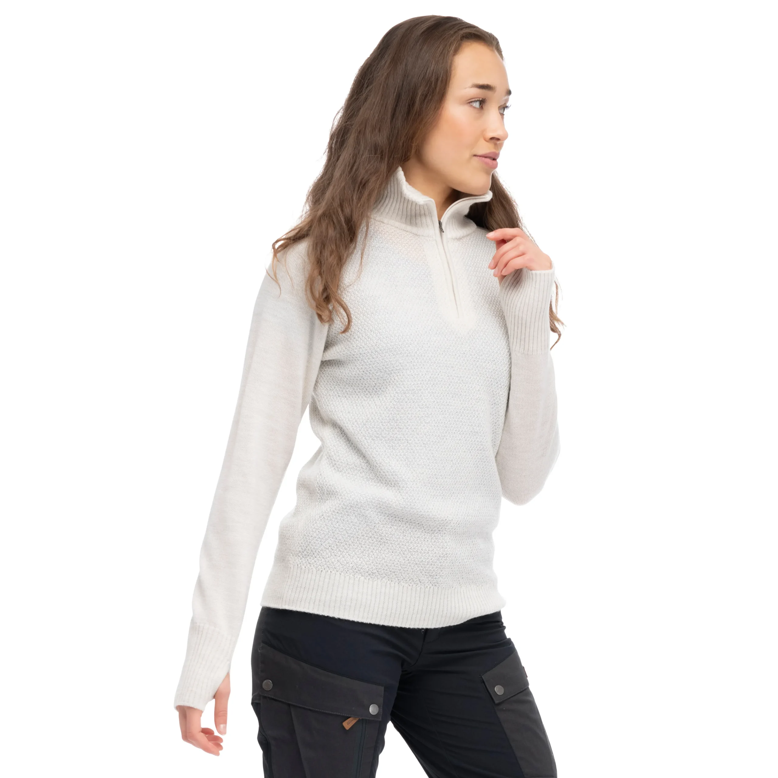 Best Sale Bergans Ulriken Light Merino Jumper Women - Vanilla White