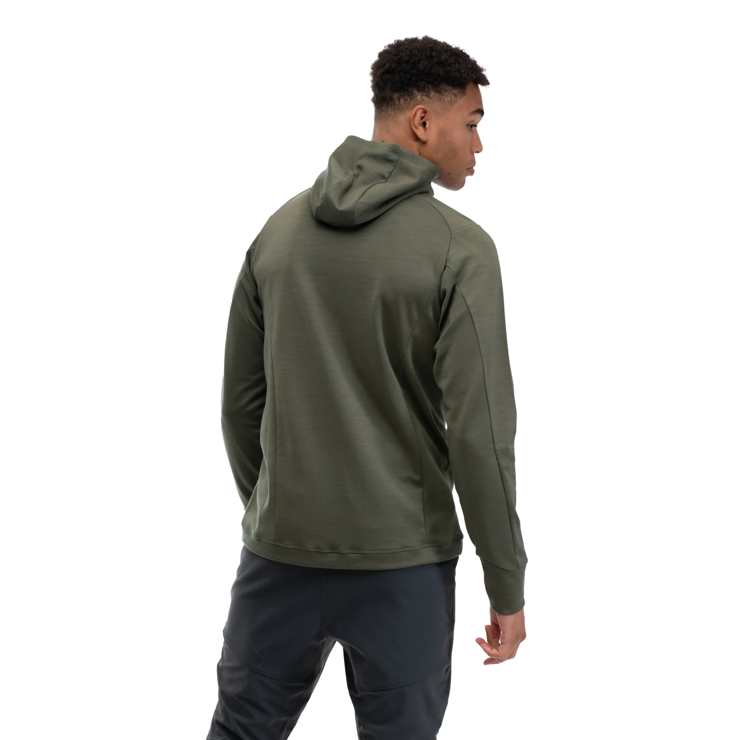 Clearance Bergans Ulstein Wool Hood Jacket - Dark Green Mud