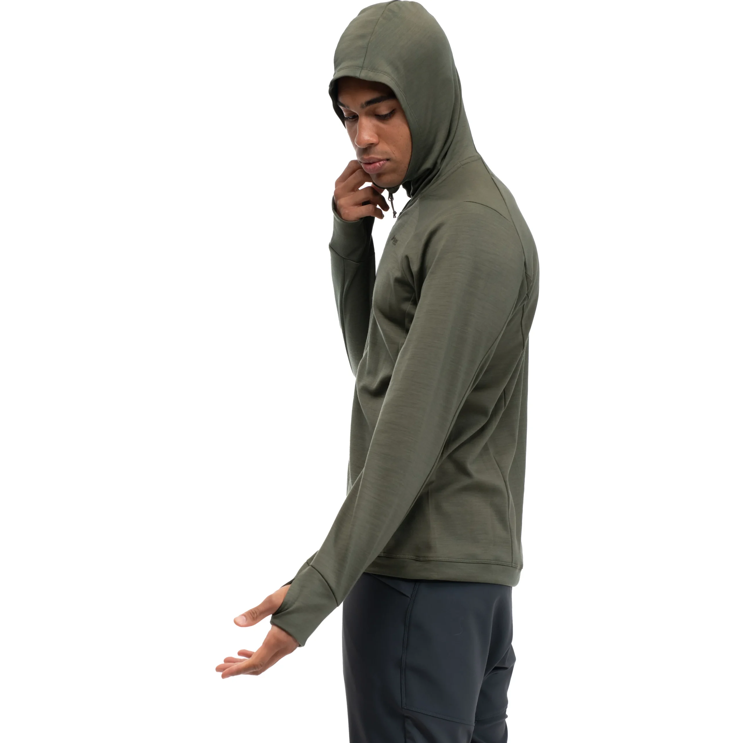 Clearance Bergans Ulstein Wool Hood Jacket - Dark Green Mud