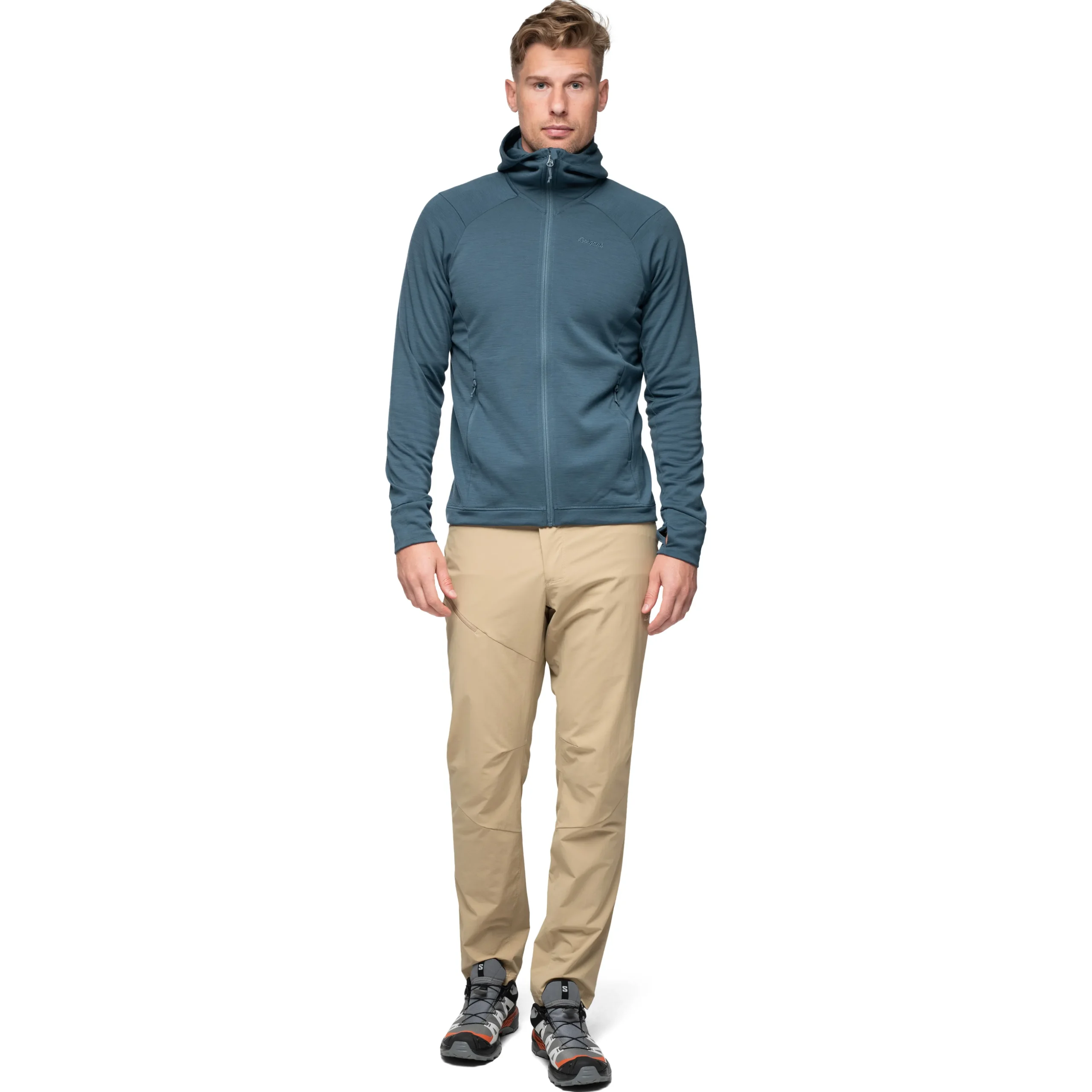 Store Bergans Ulstein Wool Hood Jacket - Orion Blue