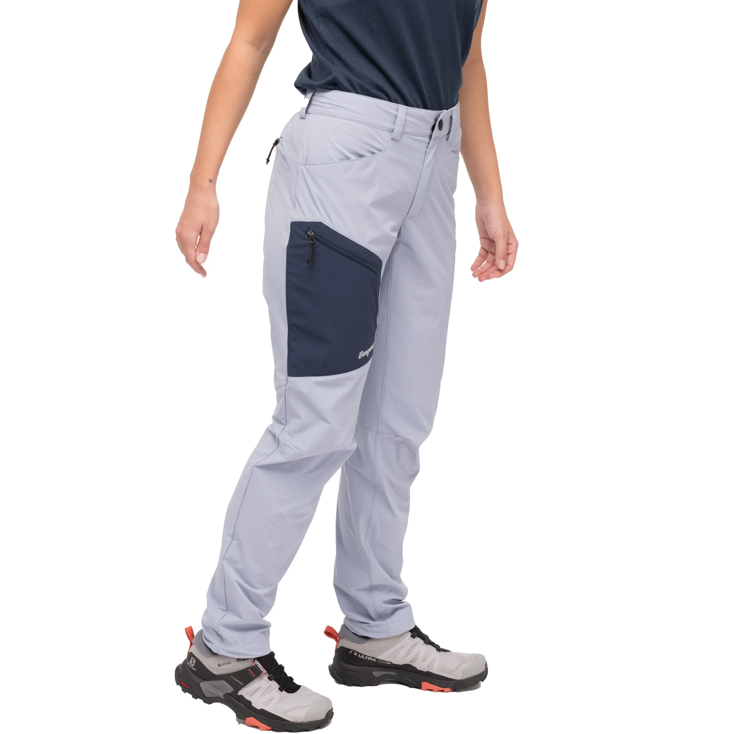 New Bergans Vaagaa Light Softshell Pants Women - Husky Blue / Navy Blue