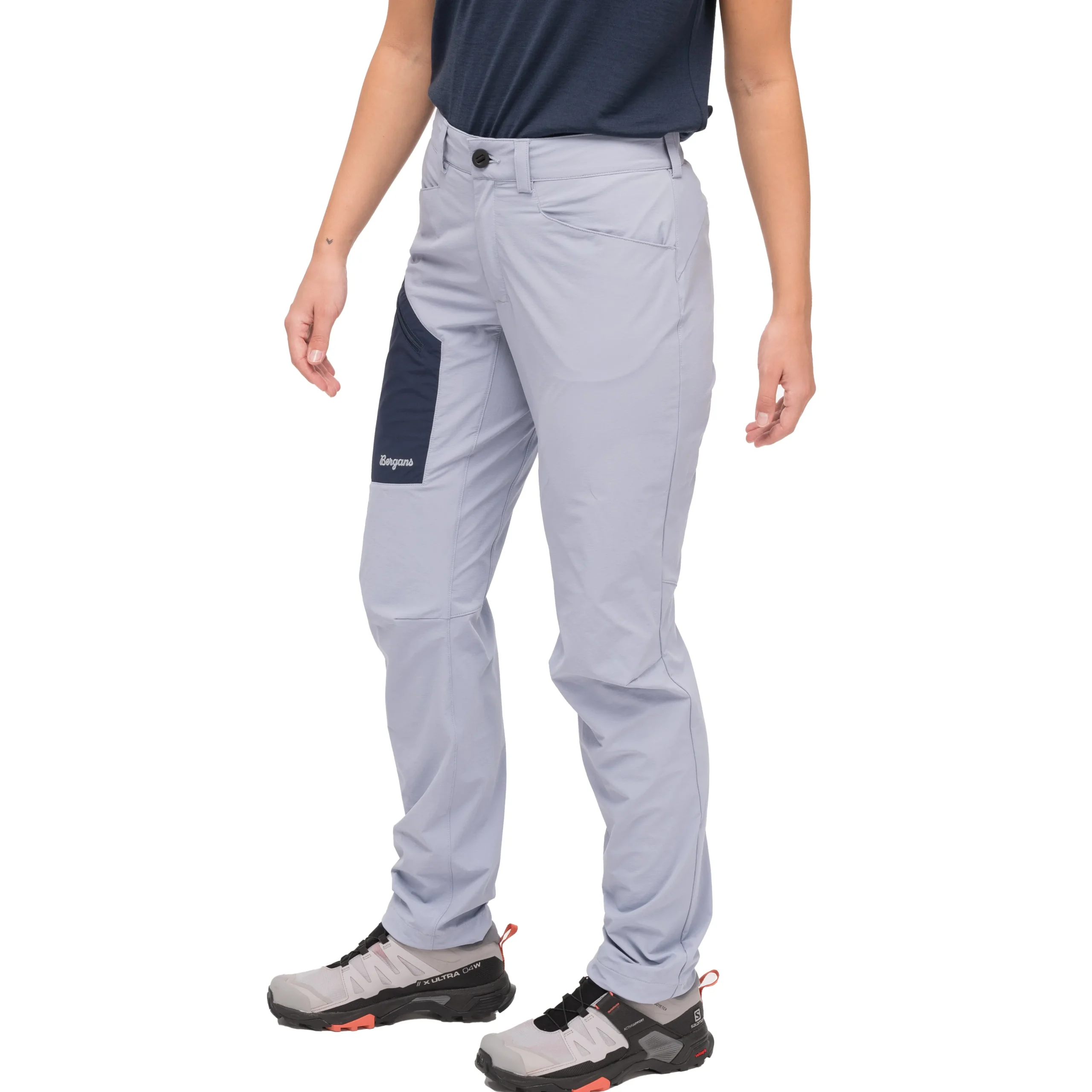 New Bergans Vaagaa Light Softshell Pants Women - Husky Blue / Navy Blue