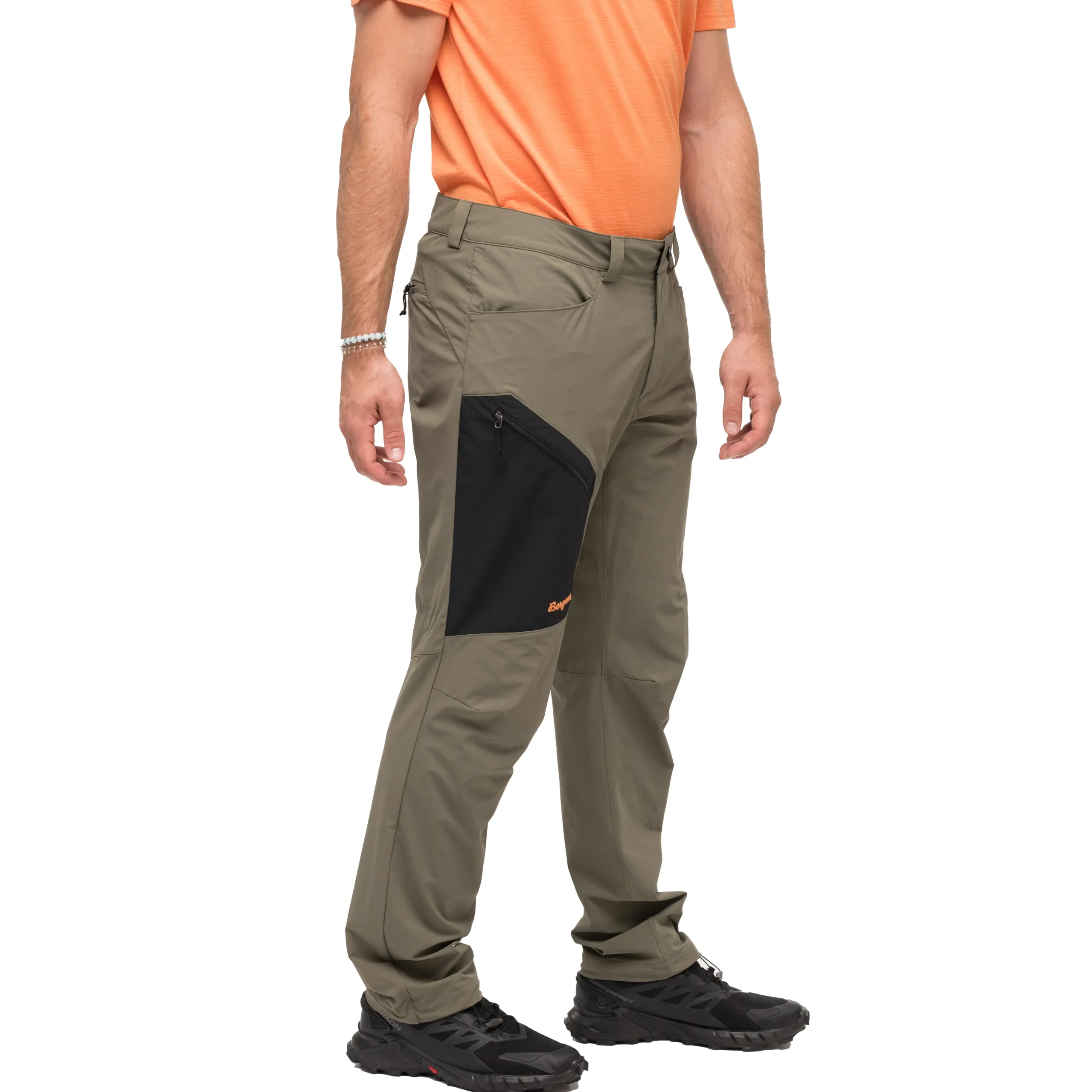 Discount Bergans Vaagaa Light Softshell Pants Men - Green Mud / Black