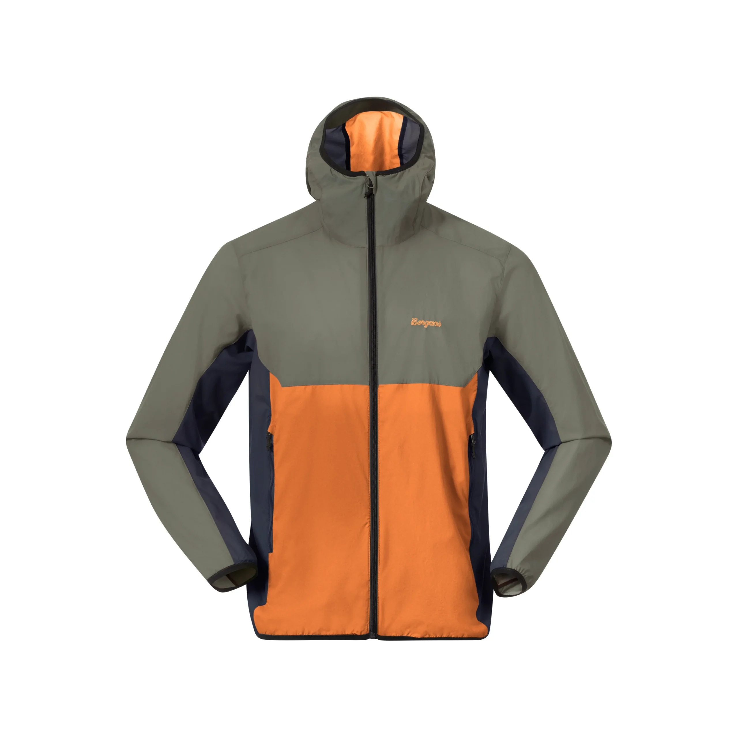 Online Bergans Vaagaa Windbreaker Jacket Men - Faded Orange / Green Mud