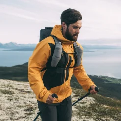 Cheap Bergans Y LightLine Air 3L Shell Jacket Men - Mango Yellow / Dark Shadow Grey