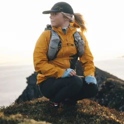Cheap Bergans Y LightLine Air 3L Shell Jacket Women - Mango Yellow / Dark Shadow Grey