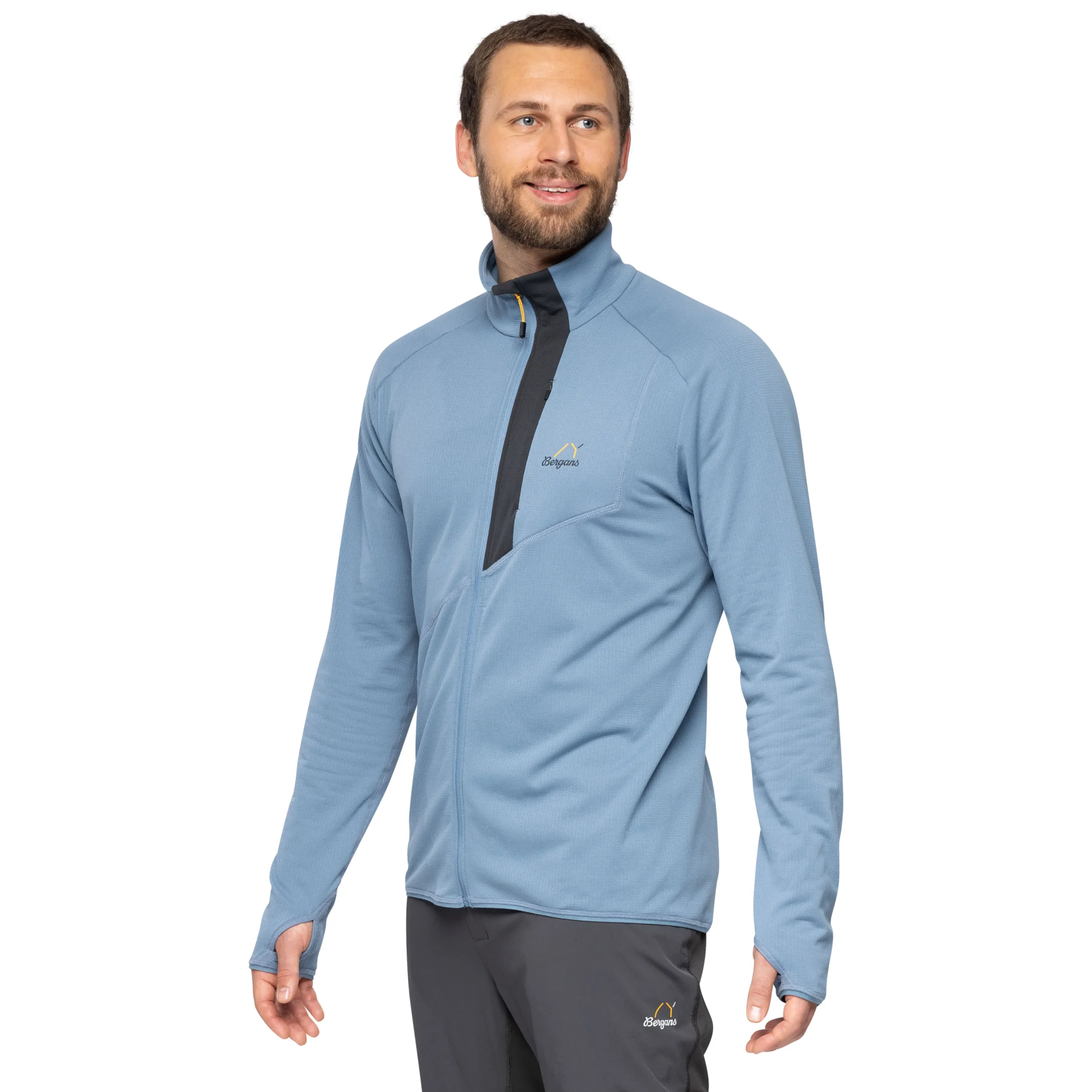 Clearance Bergans Y LightLine Essence Midlayer Jacket Men - Elemental Blue