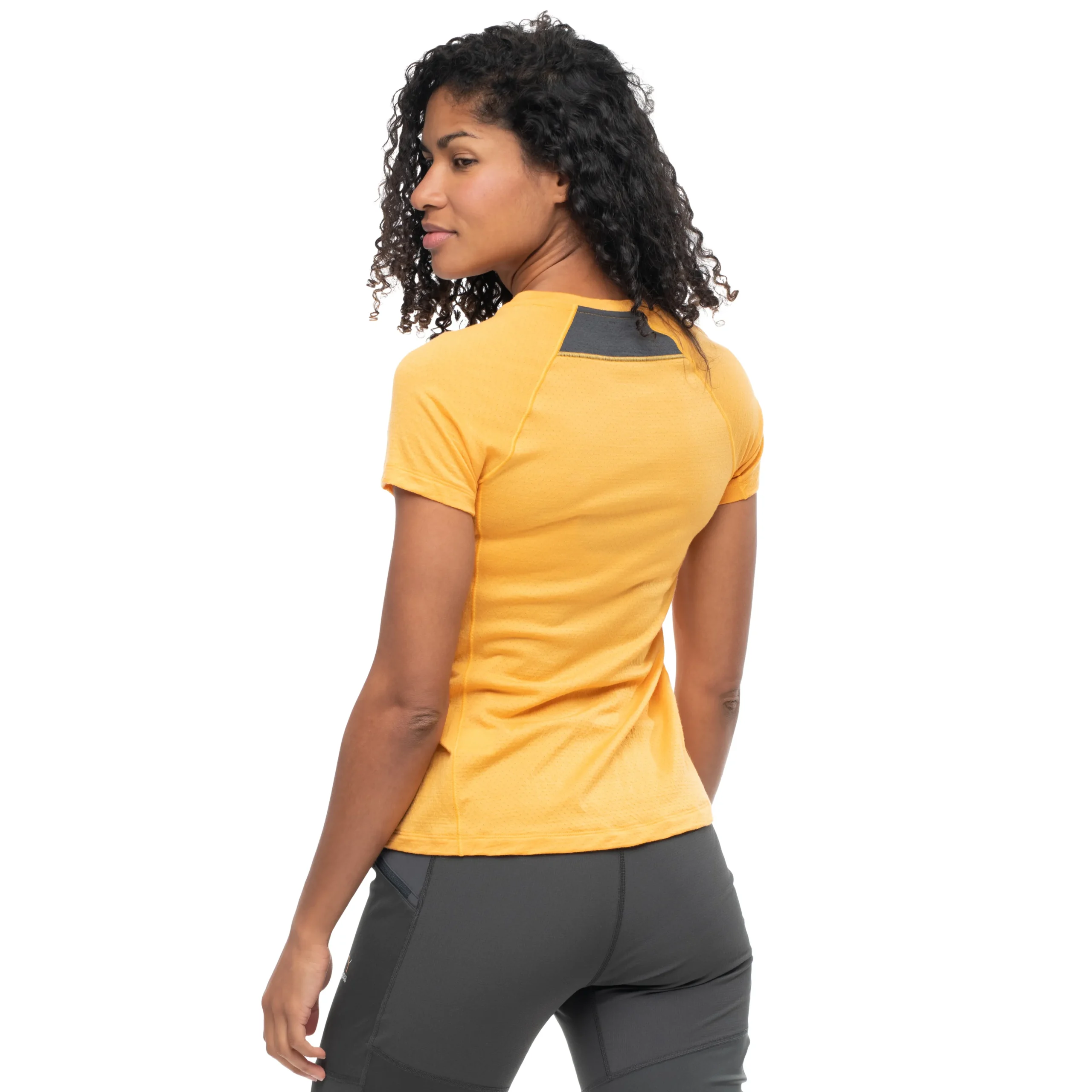 Shop Bergans Y LightLine Merino Tee Women - Mango Yellow