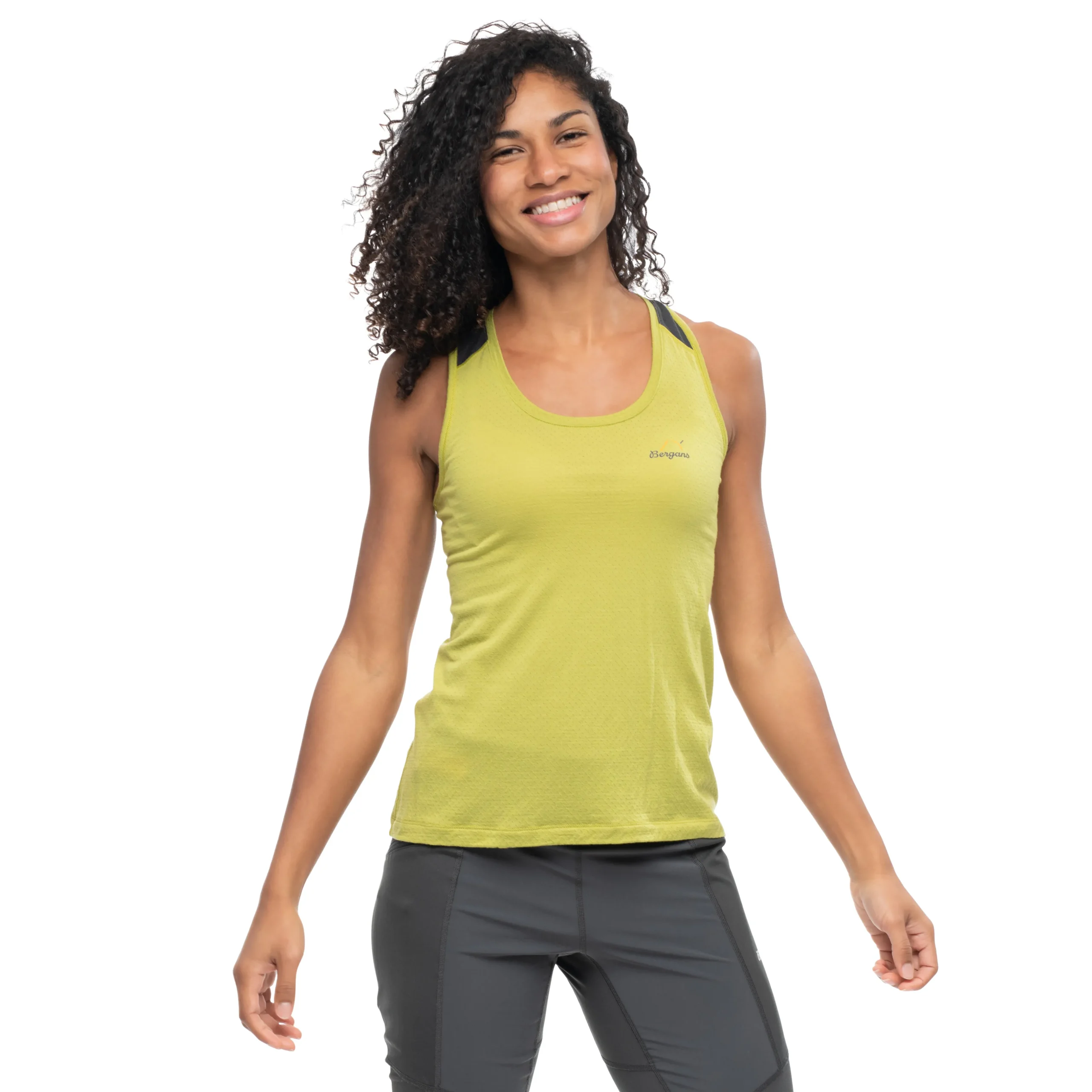 Sale Bergans Y LightLine Merino Top Women - Golden Lime Green