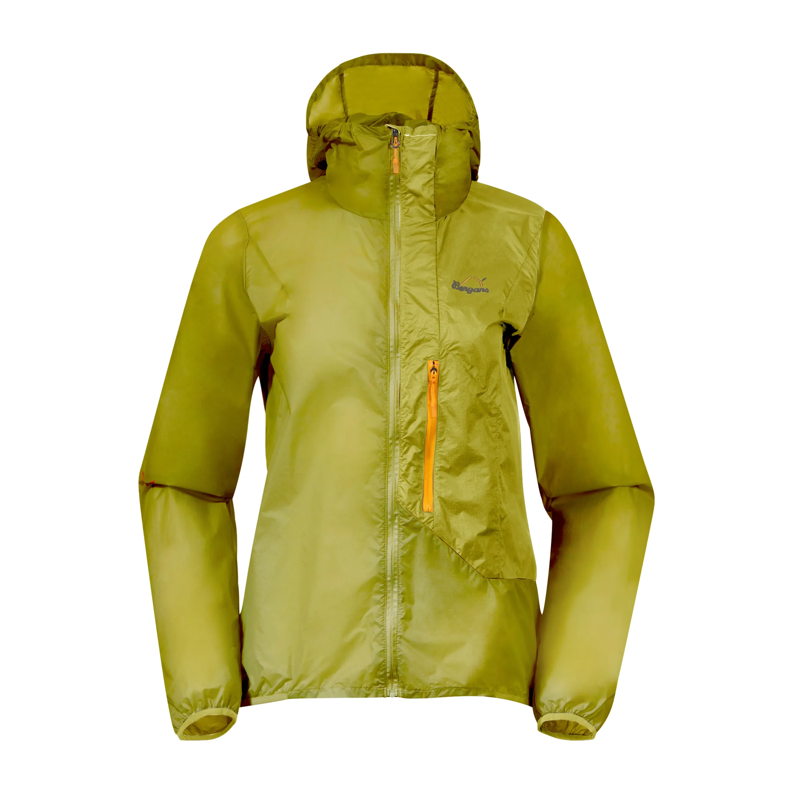 New Bergans Y LightLine Pure Windbreaker Jacket Women - Golden Lime Green