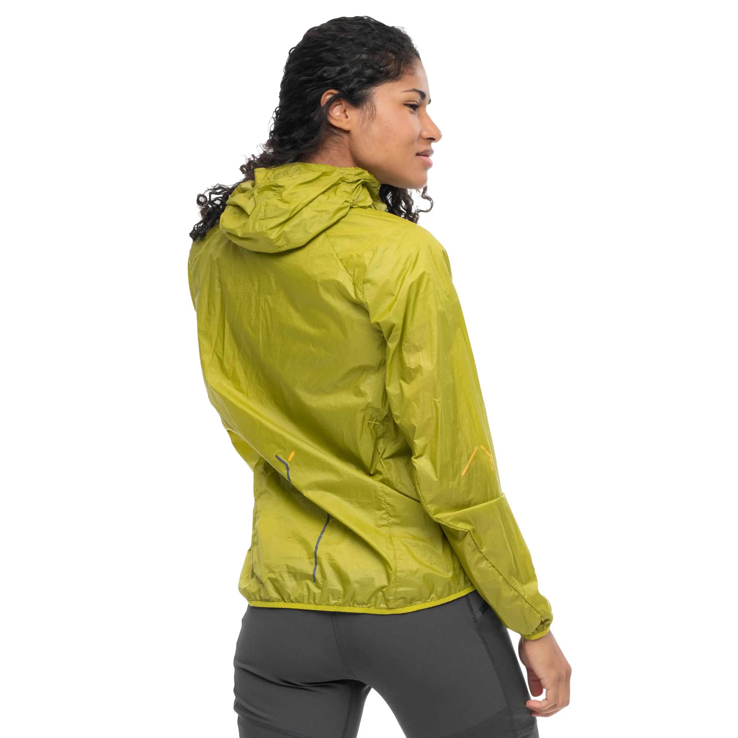 New Bergans Y LightLine Pure Windbreaker Jacket Women - Golden Lime Green