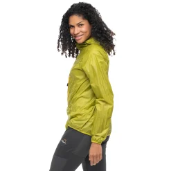 New Bergans Y LightLine Pure Windbreaker Jacket Women - Golden Lime Green