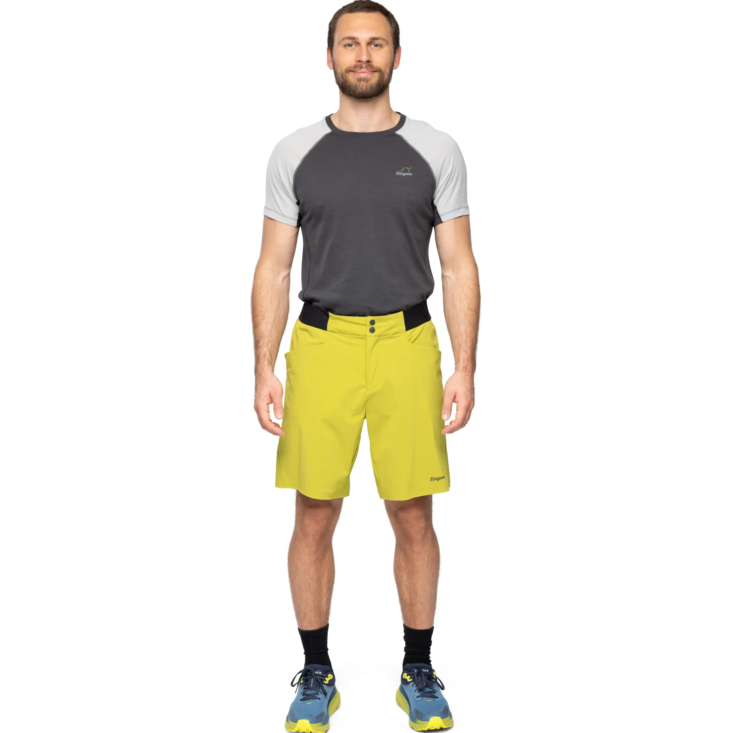 New Bergans Y LightLine Vapor Shorts Men - Golden Lime Green