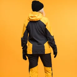 Outlet Bergans Y MountainLine Hybrid Softshell Jacket Women - Mango Yellow / Dark Shadow Grey
