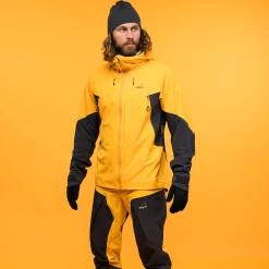 Online Bergans Y MountainLine Hybrid Softshell Jacket Men - Mango Yellow / Dark Shadow Grey