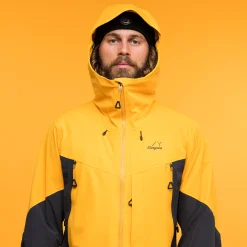 Online Bergans Y MountainLine Hybrid Softshell Jacket Men - Mango Yellow / Dark Shadow Grey