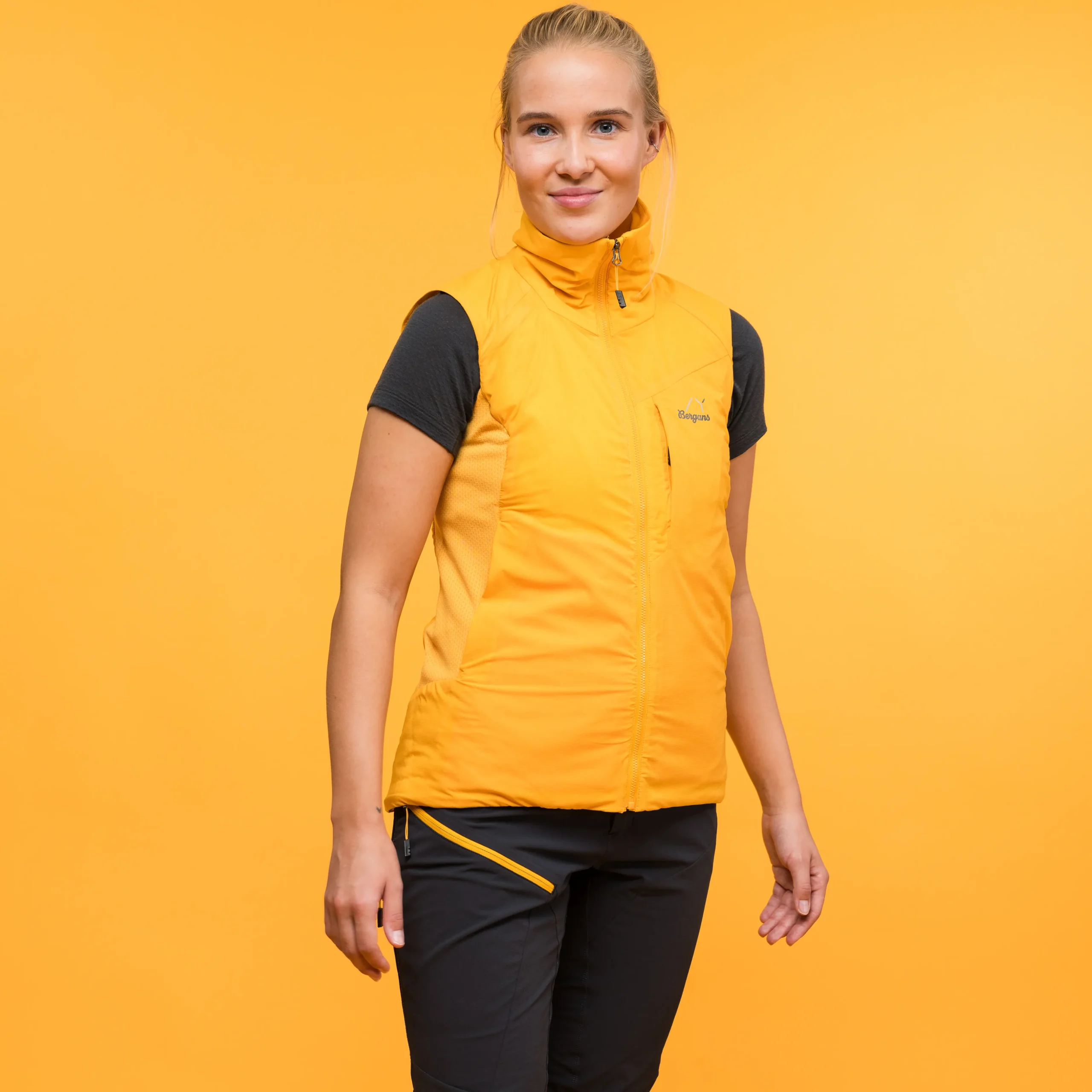 Online Bergans Y MountainLine Light Insulated Air Vest Women - Mango Yellow